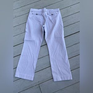 Bandolinoblu - Woman’s cream color straight leg high rise pants, Size: 14